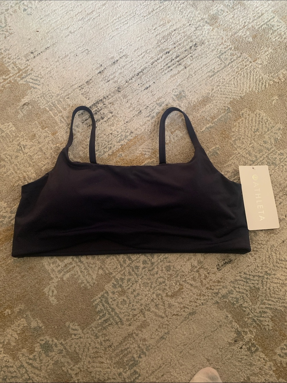 NWT athleta d-dd scoop bikini top navy blue large